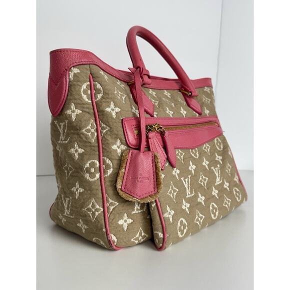 Louis Vuitton Sabbia Cabas Tote Bag in Monogram Canvas w Pink Leather Trim D-9 - Picture 13 of 16